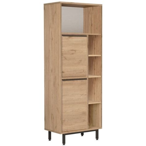 Badezimmerschrank mit 2 Türen und 5 Fächern - H161,1 cm