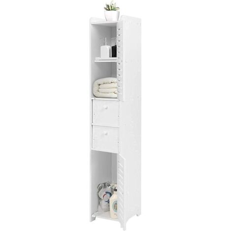 Badezimmerschrank mit Aufbewahrungsmöglichkeit, 2 Türen, 2 Schubladen, Badezimmerschrank mit Paneelen
