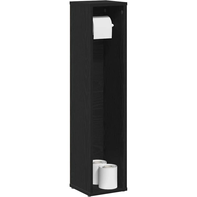 Badezimmerschrank Mit Rollenhalter Schwarz 20, 5x20x90 Cm Vidaxl