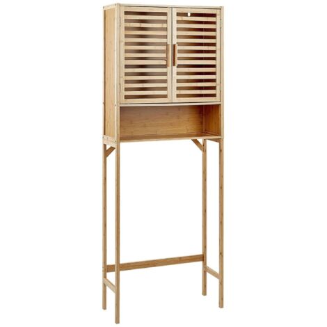 Badezimmerschrank OKARCHE Bambusholz 63 cm Hellbraun