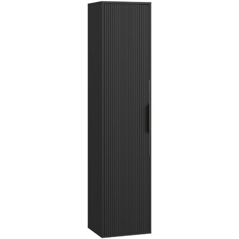 Badezimmerschrank Rimini 38 x 33 x 170 cm – Matt schwarz – hohe