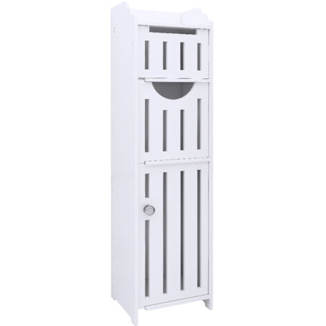 Badezimmerschrank, schmaler Badezimmerschrank, Seitenschrank für Toilette, Schrank für Badezimmer, Wohnzimmer, Küche, Weiß – 20 x 18 x 78 cm