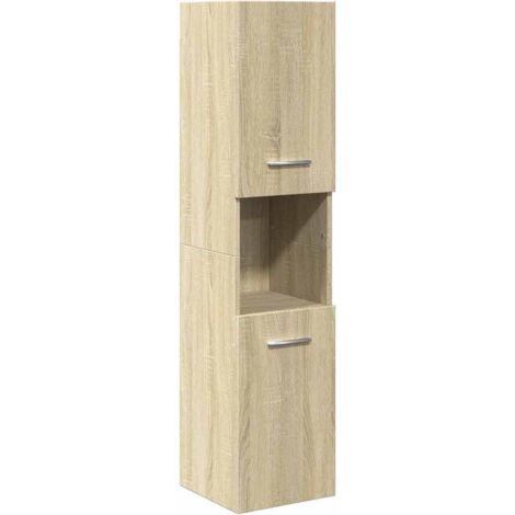 Badezimmerschrank Sonoma-Eiche 30x30x130 cm Holzwerkstoff vidaXL
