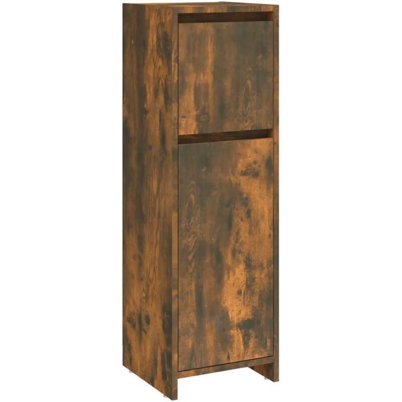 Badezimmerschrank Räuchereiche 30x30x95 Cm Holzwerkstoff Vidaxl