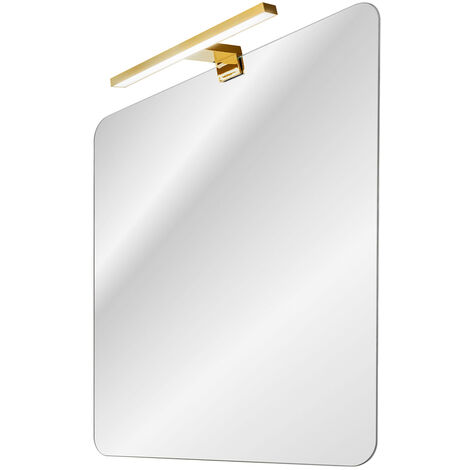 Badezimmerspiegel 60cm mit LED-Leuchte in goldfarben MIRROR-56, B/H/T ca. 60/70/10 cm