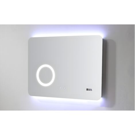 Badezimmerspiegel mit LED-Beleuchtung + Vergrößerungsspiegel - 70 x 50 cm - AILEN - Transparent