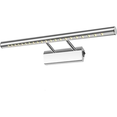Badezimmerspiegellampe, LED, 5 W, Wandleuchte, Tischleuchte, wasserdicht, IP44, verstellbar um 180 °, mit Edelstahlschalter, Beleuchtung, Dekoration, Toilettenmöbel, Toiletten-Make-up, 40 cm (weiß)