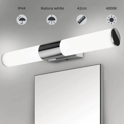 Badezimmerspiegelleuchte 42 cm – 12 W 1000 Lumen LED-Wandleuchte, Naturweiß 4000 K, IP44 wasserdicht, kein Flimmern, superhell, Schlafzimmer-Wandlampe zum Schminken