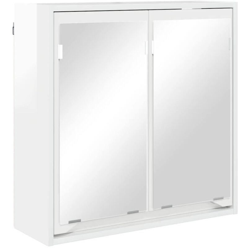 Badezimmerspiegelschrank Mit Tür Hochglanz Weiß 60 X 20 X 60 Cm Vidaxl