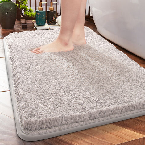 Badezimmerteppich, weiche, saugfähige Mikrofaser mit rutschfester Gummiunterseite, Badematte, für Babybadewanne, Badezimmer, braun, 40 x 60 cm