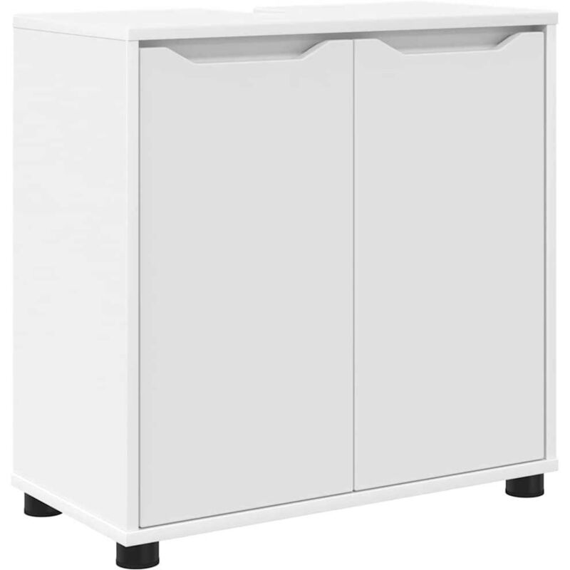 Badezimmerwaschbecken-schrank Mit Regal Weiß 60 X 30 X 60 Cm Vidaxl