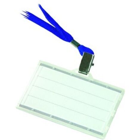 Badge d'identification DONAU avec ruban - Bleu, protection de carte