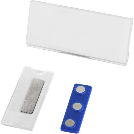 Badge Nom Aimant, 2 Pièces Magnétique Plaques Porte Noms, Badge Aimanté avec 3 Aimants Puissants au Néodyme Badges Porte Carte Aimantée Personnalisé pour Ecole Entreprises