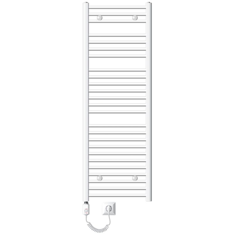 Luxebath - Ecd Germany Badheizkörper Elektrisch Mit Heizstab 1200w Große Leistung - 500 X 1500 Mm - Weiß - Gebogen Mit Seitenanschluss -