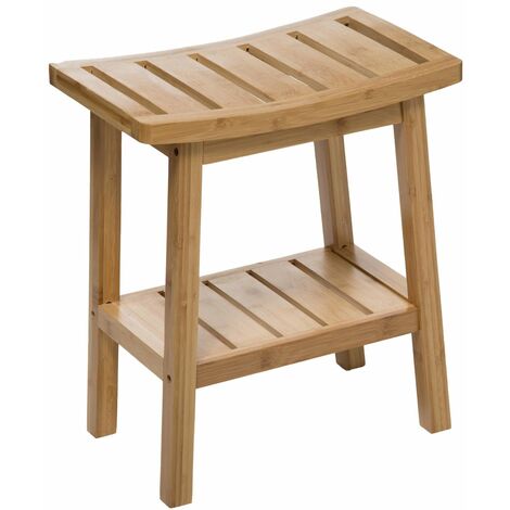 Badhocker BAMBOO mit Ablage