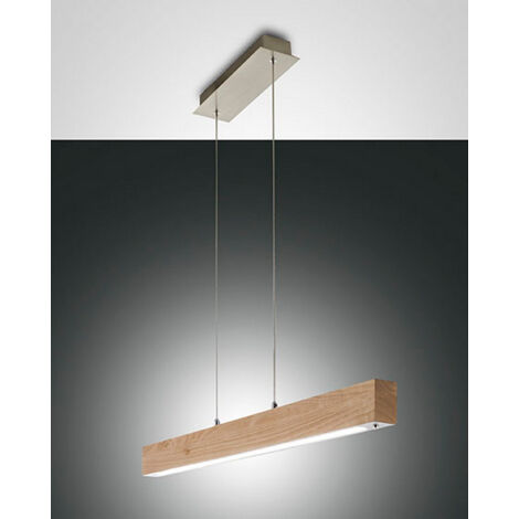 BADIA SOSPENSIONE QUERCIA A LED 3000K - 43W - 4320 lm IN METALLO E LEGNO
