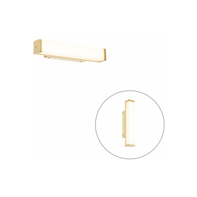 Bathroom Wall Lamp Brass 32 Cm Incl. Led Ip44 - Cascada - Gold/Messing