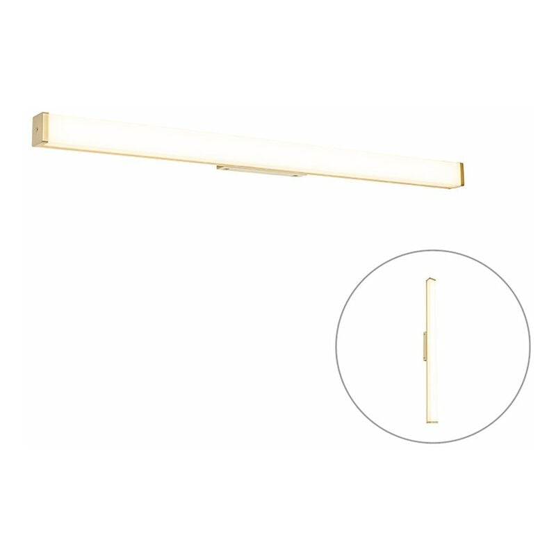 Bathroom Wall Lamp Brass 92 Cm Incl. Led Ip44 - Cascada - Gold/Messing