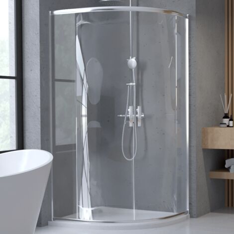 BADLAND Duschkabine Runddusche Halbrund 80x80 190 cm HELA Eckdusche Duschabtrennung Transparent Glas 6 mm