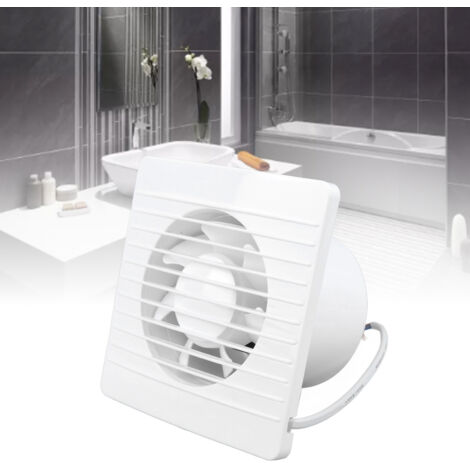 Badlüfter – Leistungsstarker und leiser 4-Zoll-Wand- oder Deckenlüfter für Küche, 220 V, PP-Kunststoff, 15 x 15 x 10 cm, 18 W