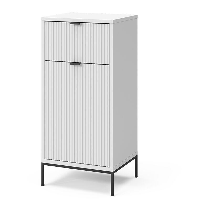 Midischrank Eliza, Weiß, 40 X 87 Cm Mit Tür Und Schublade, Vicco