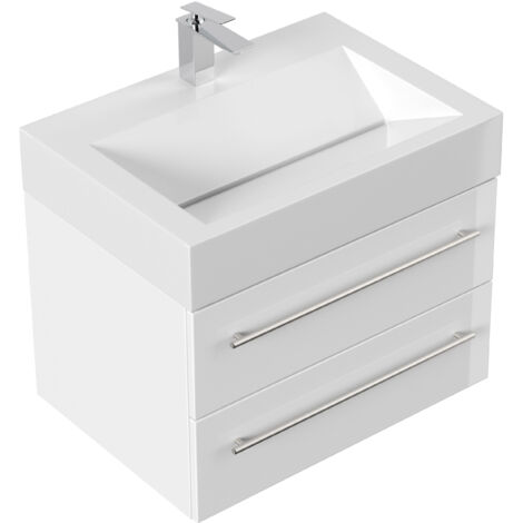 Badmöbel Design 700 weiss hochglanz