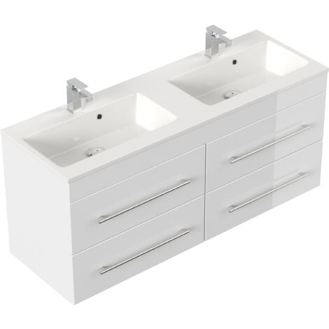 Badmöbel Firenze 140 SoftClose weiss hochglanz