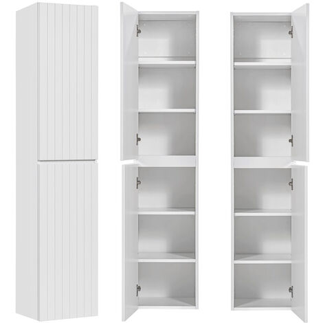 Badmöbel Hochschrank IRAKLIO-56 in weiß matt mit 2 Türen, B/H/T: ca. 35/160/33 cm
