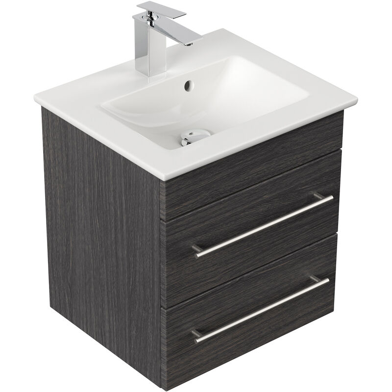 Badmöbel mit Villeroy&Boch Venticello Becken 50cm 2 Schüben anthrazit gemasert