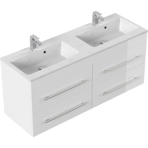 Badmöbel Ophit 140 SoftClose weiss hochglanz
