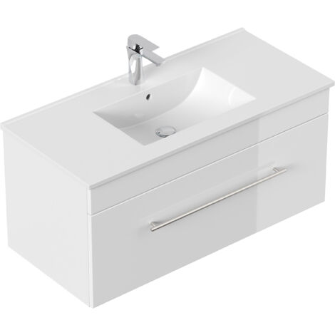Badmöbel SANTINI 100 SoftClose weiss Front weiss hochglanz