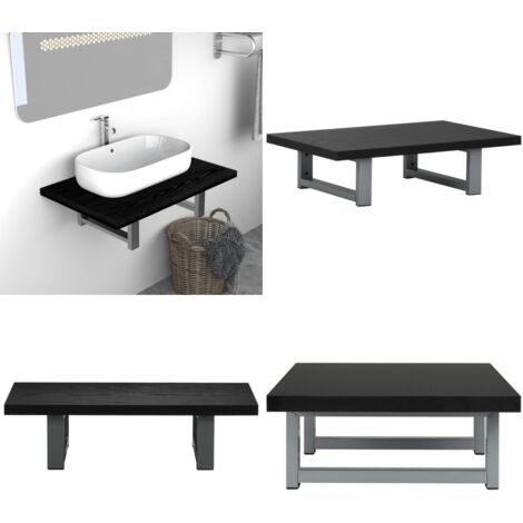 Badmöbel Schwarz 60×40×16,3 cm - Badezimmerwandregal - Duscheinrichtung - Badregale - Badmöbeln - Schwarz - Home & Living