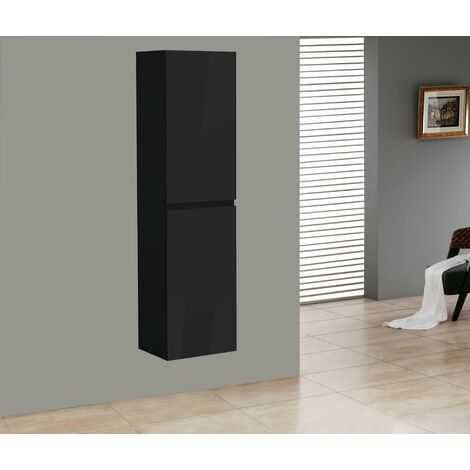 Badmöbel Seitenschrank SWIFT in hochglanz-schwarz