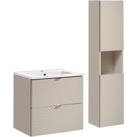 Badmöbel Set 2-teilig in kaschmir mit 61 cm Waschtisch VERACRUZ-56