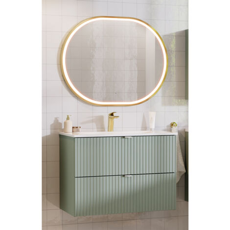 Badmöbel Set 2-teilig mit 80cm Waschtisch, grün, NEWPORT-56-GREEN
