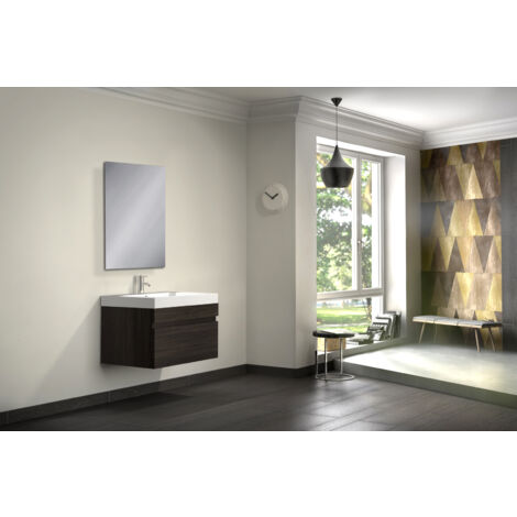 Badmöbel Set 2tlg Spiegel Waschtisch 70 cm trüffeleiche PARMA