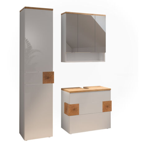 Badmöbel-Set Eden, Weiß, 3 Teile, Vicco
