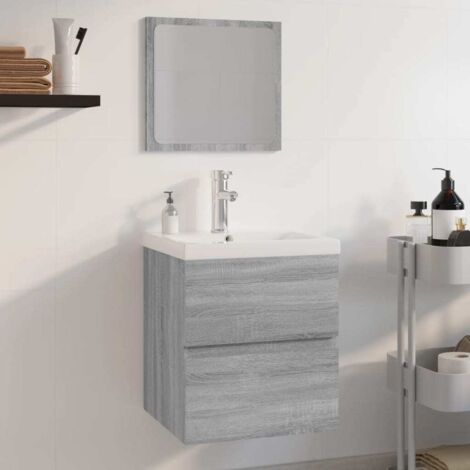 Badmöbel-Set Grau Sonoma Holzwerkstoff vidaXL