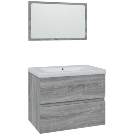 Badmöbel-Set Grau Sonoma Holzwerkstoff vidaXL696504