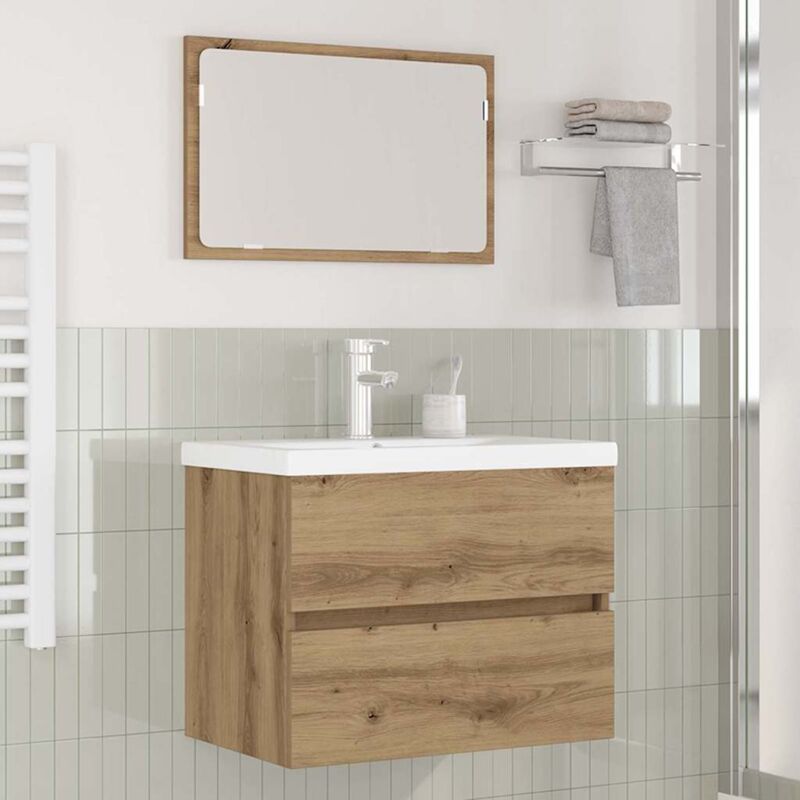 Vidaxl - Badezimmermöbel Set 3 Pcs Eiche Handwerklich 60 X 38.5 X 45 Cm