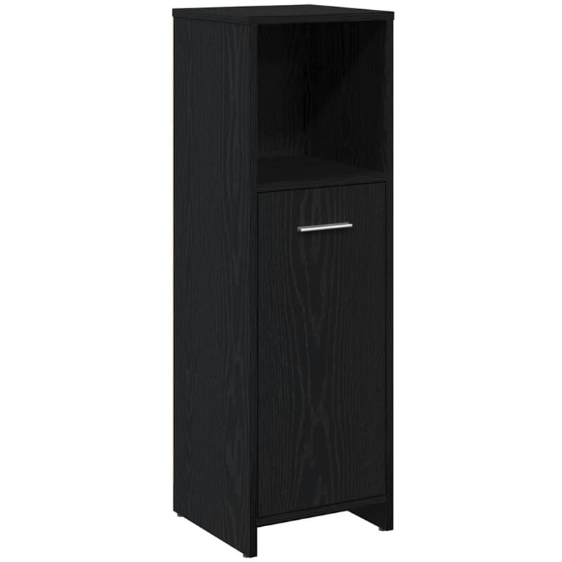 Badezimmerschrank Aus Schwarzer Eiche, 30 X 30 X 95 Cm, Holzwerkstoff Vidaxl