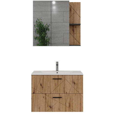 Badmöbel-Set Irma, Anthrazit/Artisan, 3 Teile, Vicco