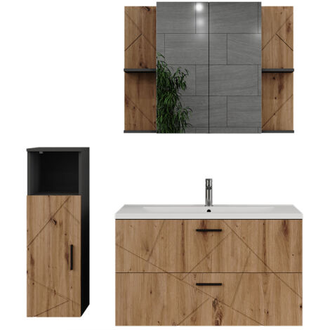 Badmöbel-Set Irma, Anthrazit/Artisan, 4 Teile, Vicco