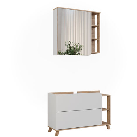 Badmöbel-Set Karen, Sonoma/Weiß, 2 Teile, Vicco
