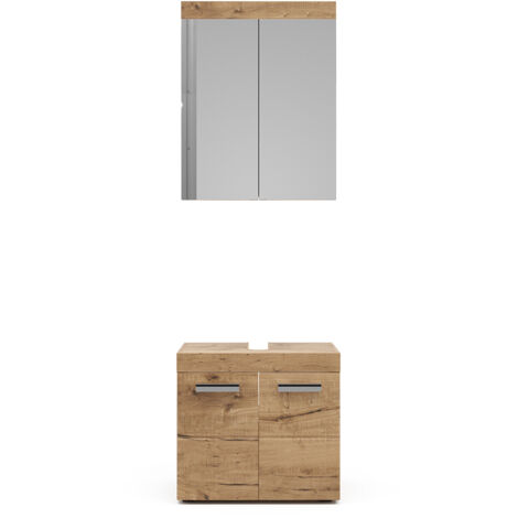 Badmöbel-Set Luna, Eiche Wotan, 2 Teile, Vicco