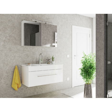 Badmöbel-Set SANTINI 100 (2-teilig) Front weiß hochglanz
