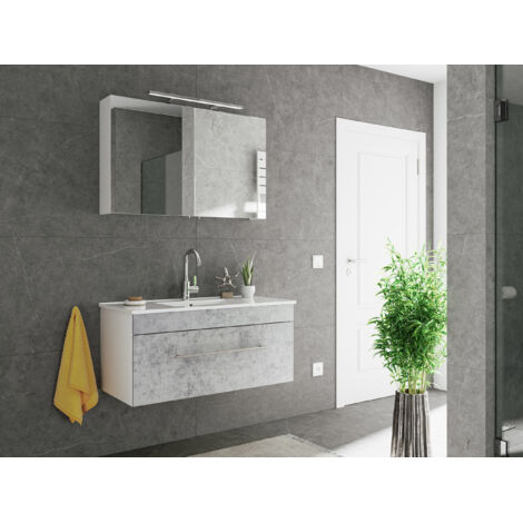 Badmöbel-Set SANTINI 100 (2-teilig) SoftClose beton
