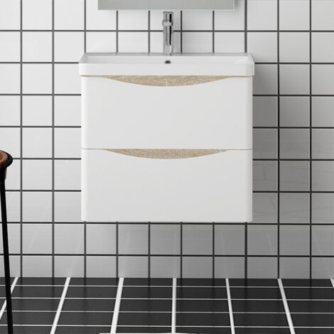 Badmöbel Set Unterschrank Geräuschlos Badezimmer Badmöbel Eiche Weiß Unterschrank mit Waschtisch 60 cm