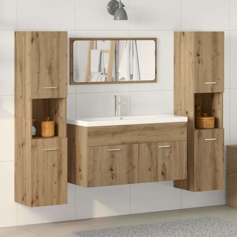 4-tlg. Badmöbel-set Artisan-eiche Holzwerkstoff - Vidaxl