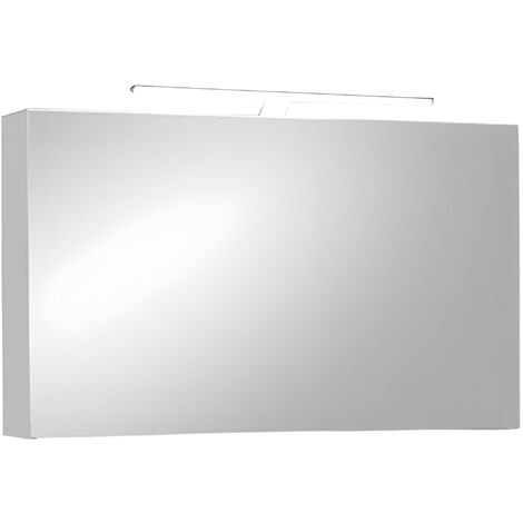 Badmöbel Spiegelschrank 110 cm Deluxe Hochglanz weiß LUGANO